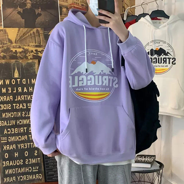 Men's Hooded Sweatshirt with Big Pocket Pullover Top